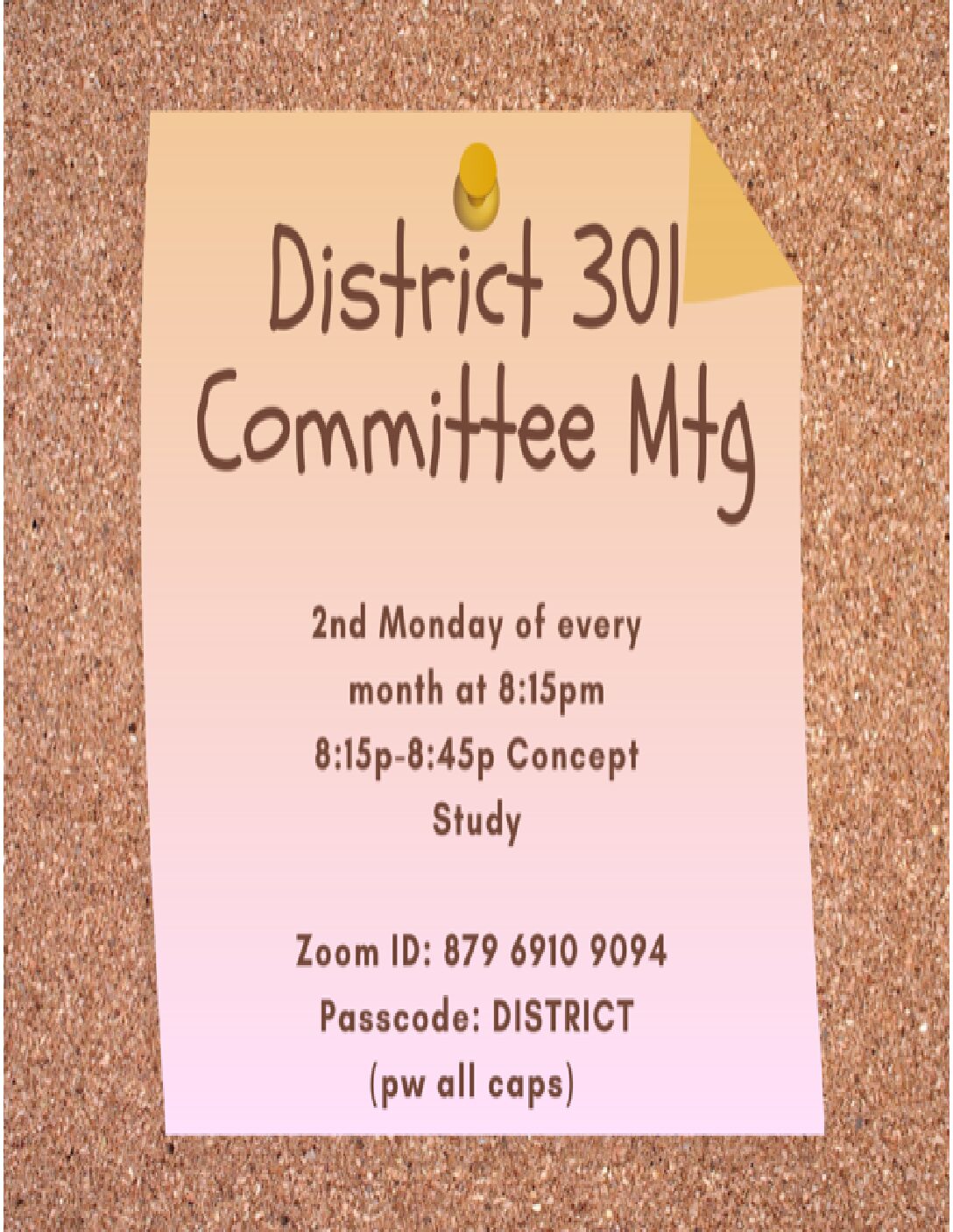 District 301 Committee Meeting @ Virtual Platform | New York | United States