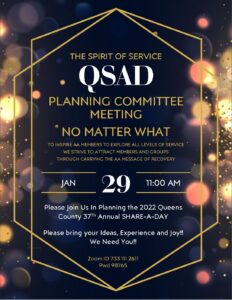 Queens County Share-A-Day Planning Meeting @ Virtual Platform | New York | United States