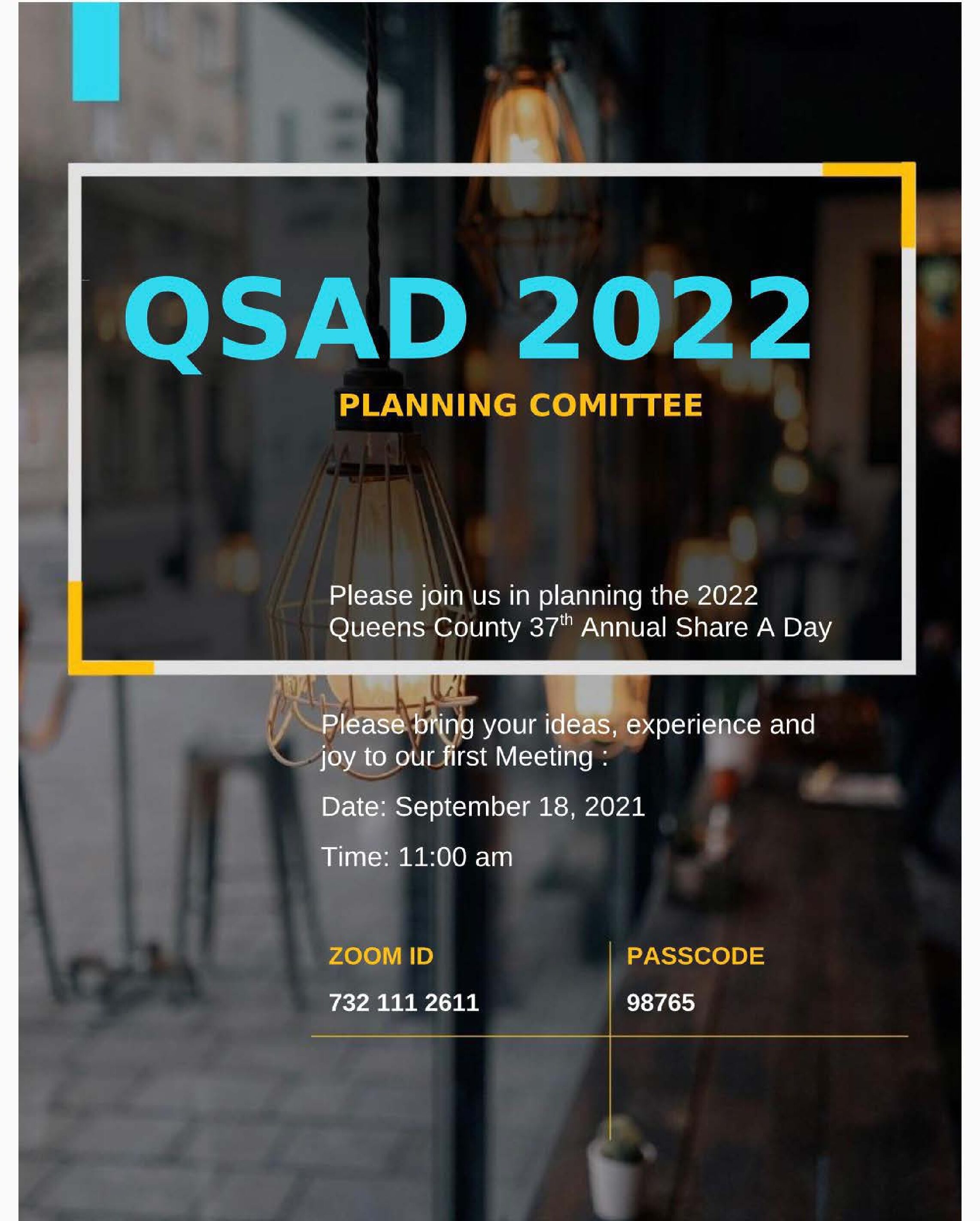 Queens County Share-A-Day 2022 Planning Meeting @ Virtual Platform | New York | United States