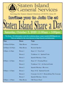 Staten Island Share-A-Day @ Zoom